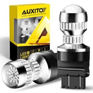 світлодіодні автолампи AUXITO 3157 P27 7W P27W T25 червоне світло двоконтактні стоп сигнали габарити LED лампи 12V комплект