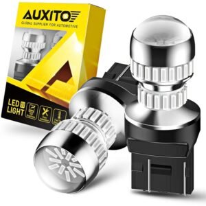 світлодіодні автолампи AUXITO 7443 W21W T20 червоне світло стоп сигнали габарити LED лампи для авто 12V комплект ламп