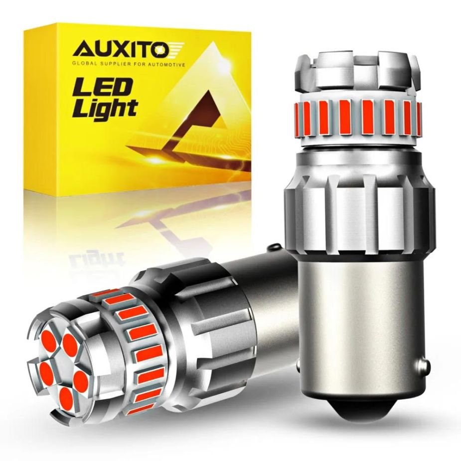Світлодіодні LED лампи AUXITO P21W 1156 BA15S червоного світла для стоп-сигналів