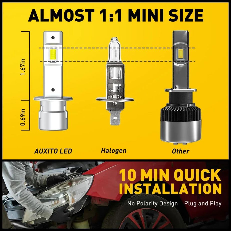 Ці потужні LED-лампи мають стандартний розмір для легкої установки, оснащені надійною обманкою та працюють без помилок, забезпечуючи яскраве світло, що не сліпить зустрічних водіїв Підходять для більшості моделей: Audi, BMW, Mercedes-Benz, Volkswagen, Skoda, Ford, Hyundai, KIA, Toyota, Honda, Mazda, Renault, Nissan, Opel, Peugeot, Citroen, Mitsubishi, Subaru, Lexus, Suzuki, Fiat, Volvo, Jeep, Porsche, Land Rover, Infiniti, Mini, Alfa Romeo, Tesla, Chery, Geely, Great Wall, BYD, Chevrolet, Daewoo, ZAZ, Datsun, Saab