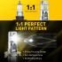 Правильне фокусування та світловий промінь 1:1 LED ламп Auxito M6S H13